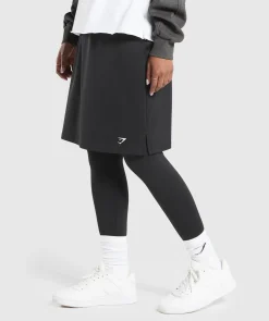 DAMES Gymshark Bedekkende Sportkleding|Leggings*2 in 1 High Waisted Skirt Leggings