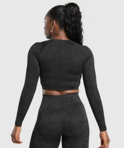 DAMES Gymshark Croptops|T-shirts*Adapt Camo Long Sleeve Crop Top