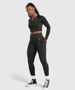 DAMES Gymshark Croptops|T-shirts*Adapt Camo Long Sleeve Crop Top