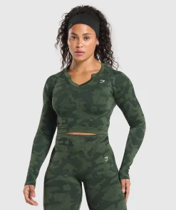 DAMES Gymshark Croptops*Adapt Camo Long Sleeve Crop Top
