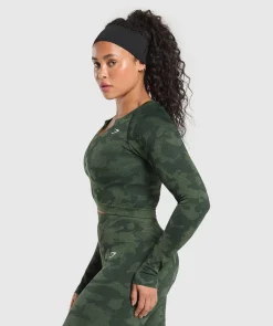 DAMES Gymshark Croptops*Adapt Camo Long Sleeve Crop Top