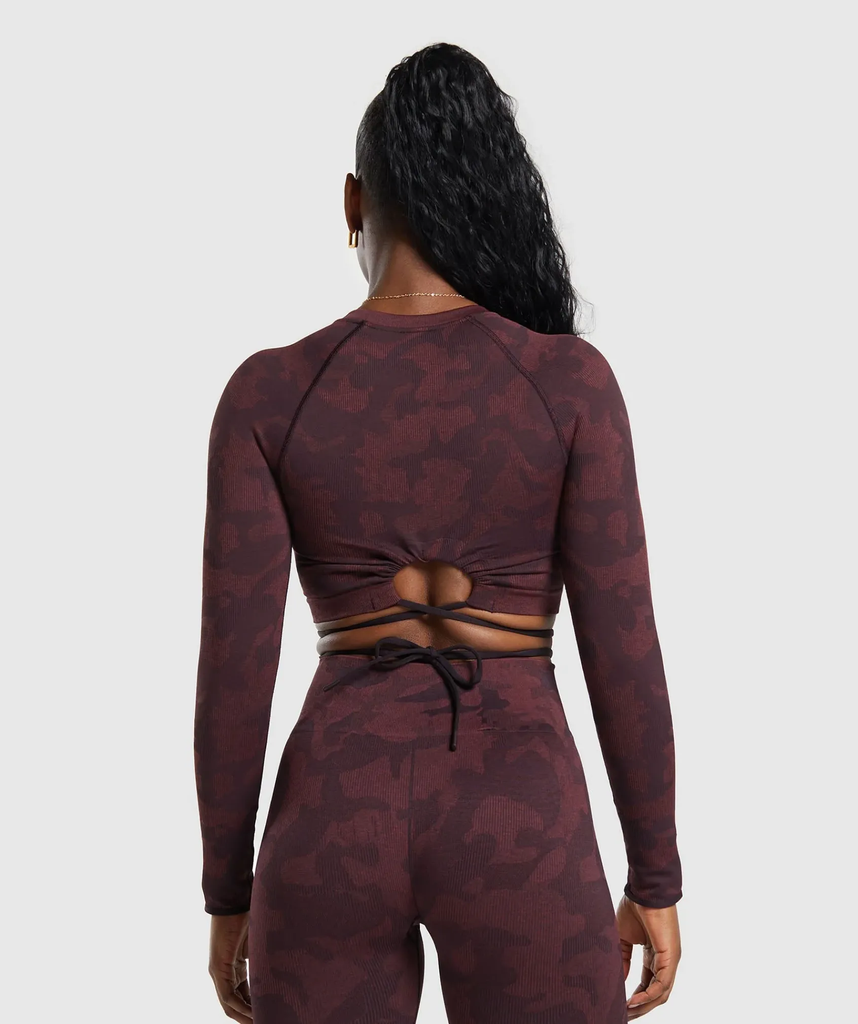 DAMES Gymshark Croptops|T-shirts*Adapt Camo Seamless Long Sleeve Crop Top