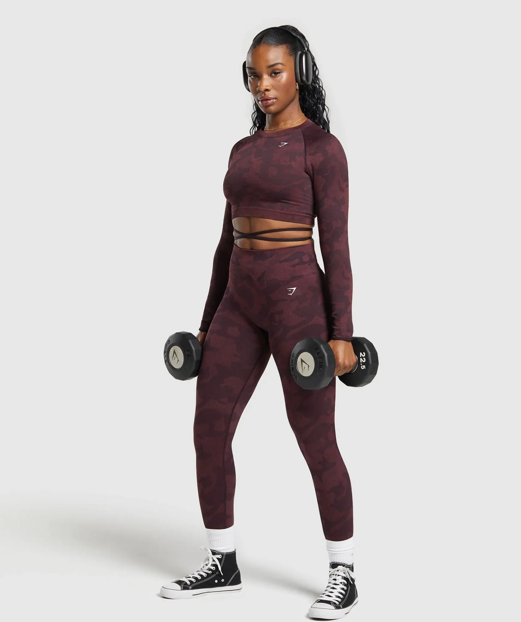 DAMES Gymshark Croptops|T-shirts*Adapt Camo Seamless Long Sleeve Crop Top