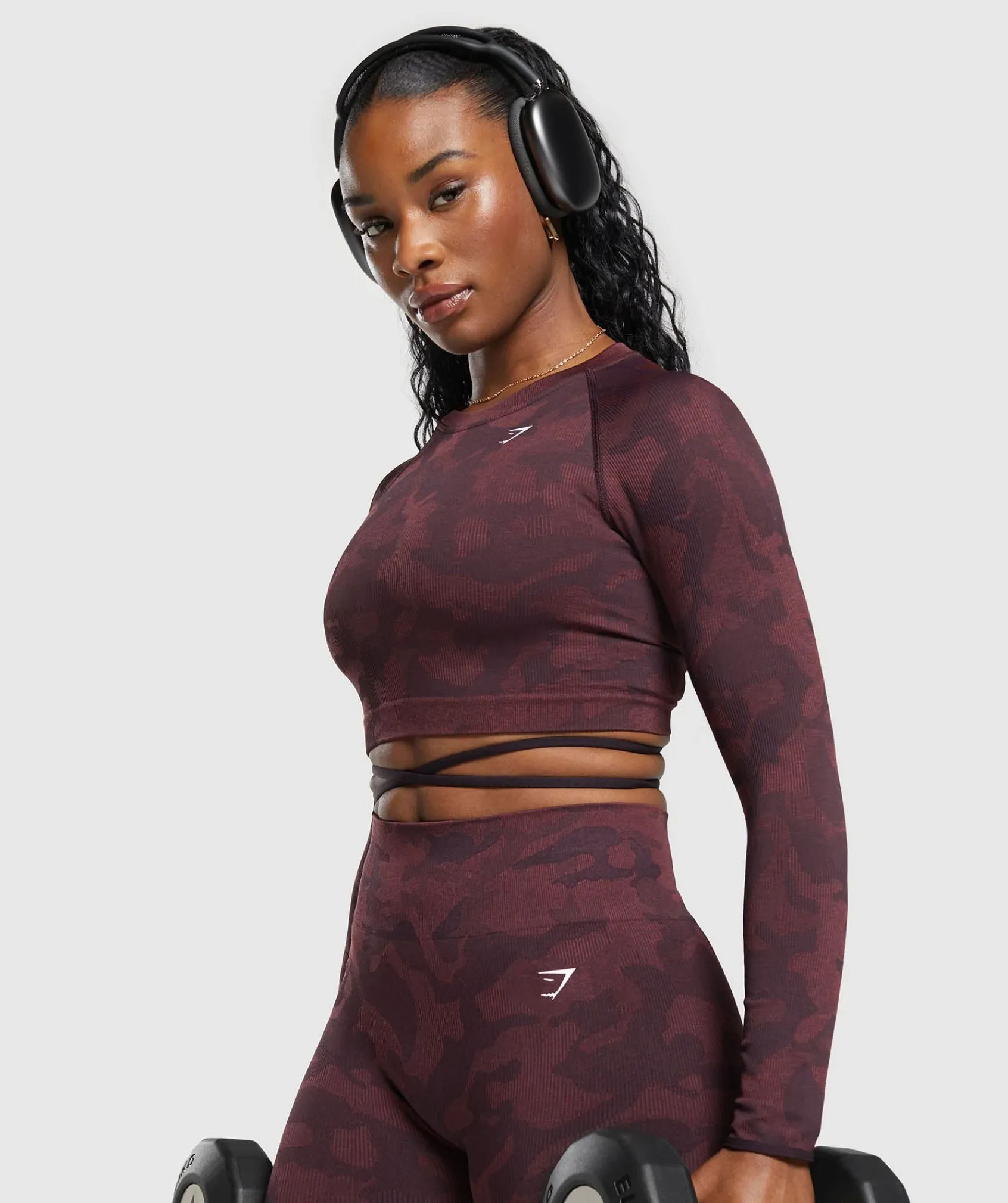 DAMES Gymshark Croptops|T-shirts*Adapt Camo Seamless Long Sleeve Crop Top
