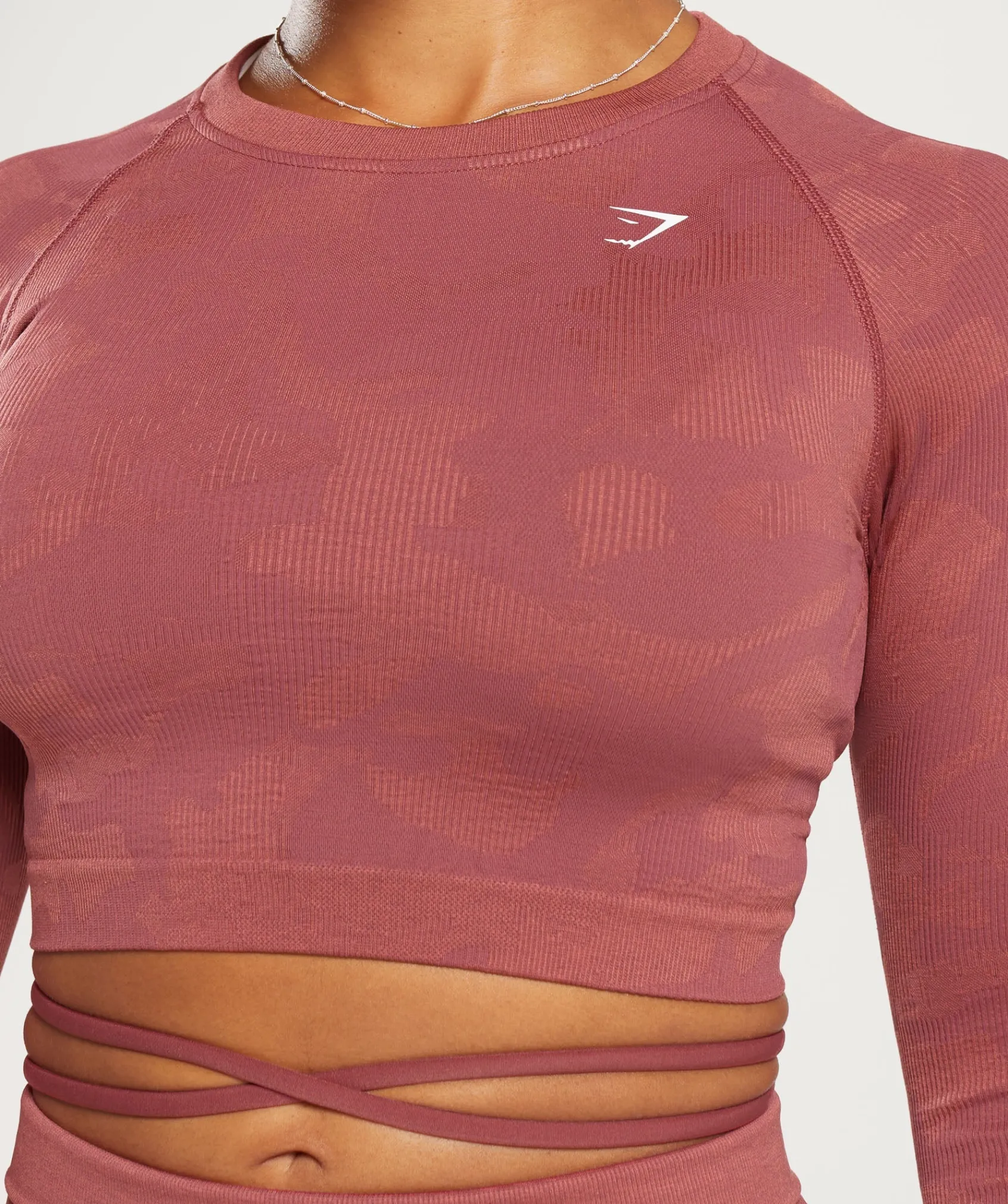 DAMES Gymshark Croptops|T-shirts*Adapt Camo Seamless Ribbed Long Sleeve Crop Top