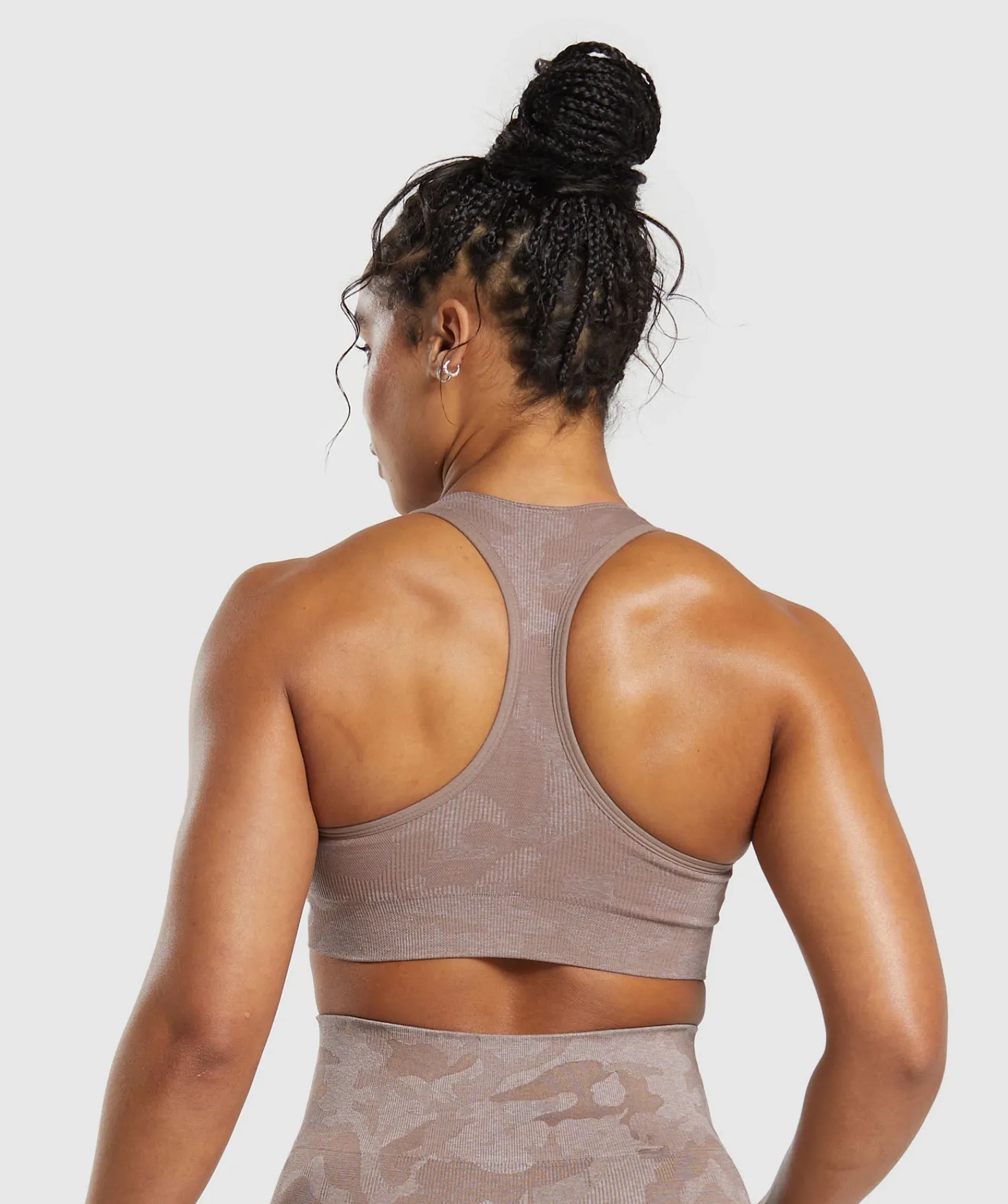 DAMES Gymshark Sport-bh's*Adapt Camo Seamless Sports Bra- Mocha Mauve/Stone Pink