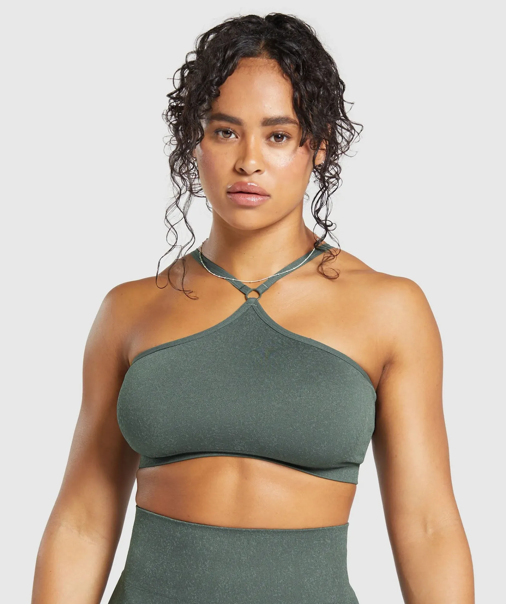 DAMES Gymshark Sport-bh's*Adapt Fleck Seamless Halterneck Bralette- Slate Teal/Cargo Teal