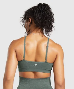 DAMES Gymshark Sport-bh's*Adapt Fleck Seamless Halterneck Bralette- Slate Teal/Cargo Teal