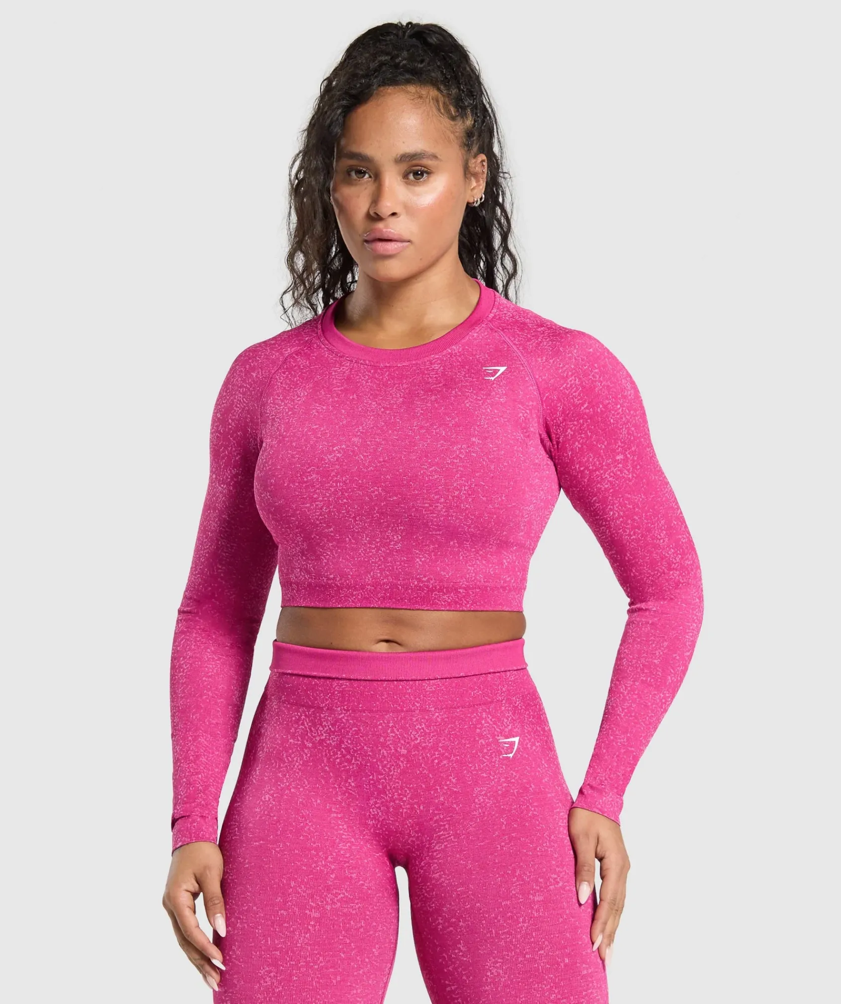 DAMES Gymshark T-shirts*Adapt Fleck Seamless Long Sleeve Crop Top