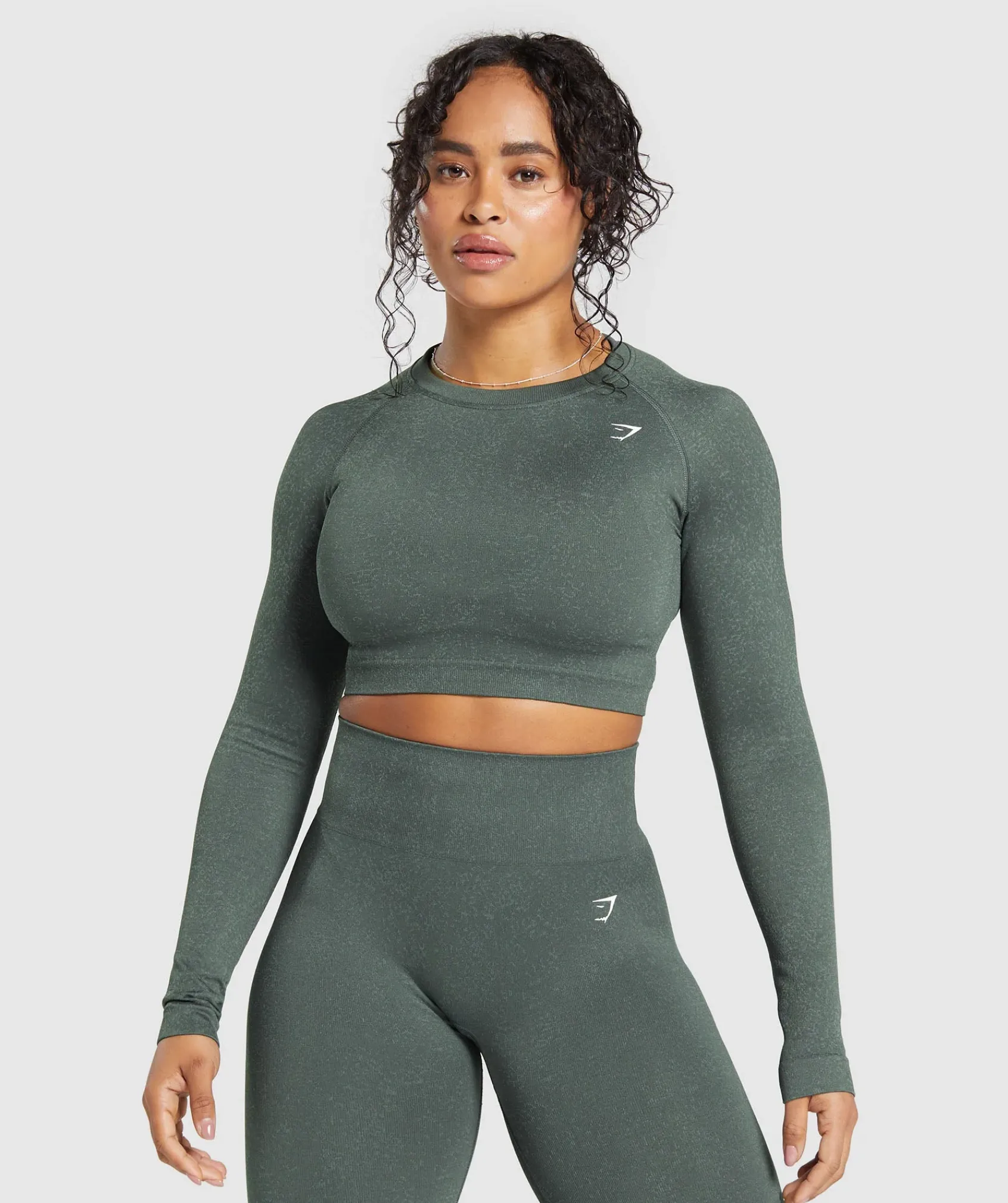 DAMES Gymshark Croptops|T-shirts*Adapt Fleck Seamless Long Sleeve Crop Top