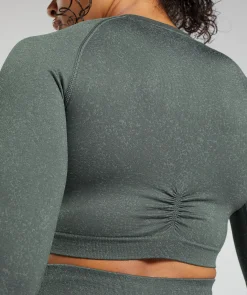DAMES Gymshark Croptops|T-shirts*Adapt Fleck Seamless Long Sleeve Crop Top