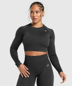DAMES Gymshark Croptops|T-shirts*Adapt Fleck Seamless Long Sleeve Crop Top