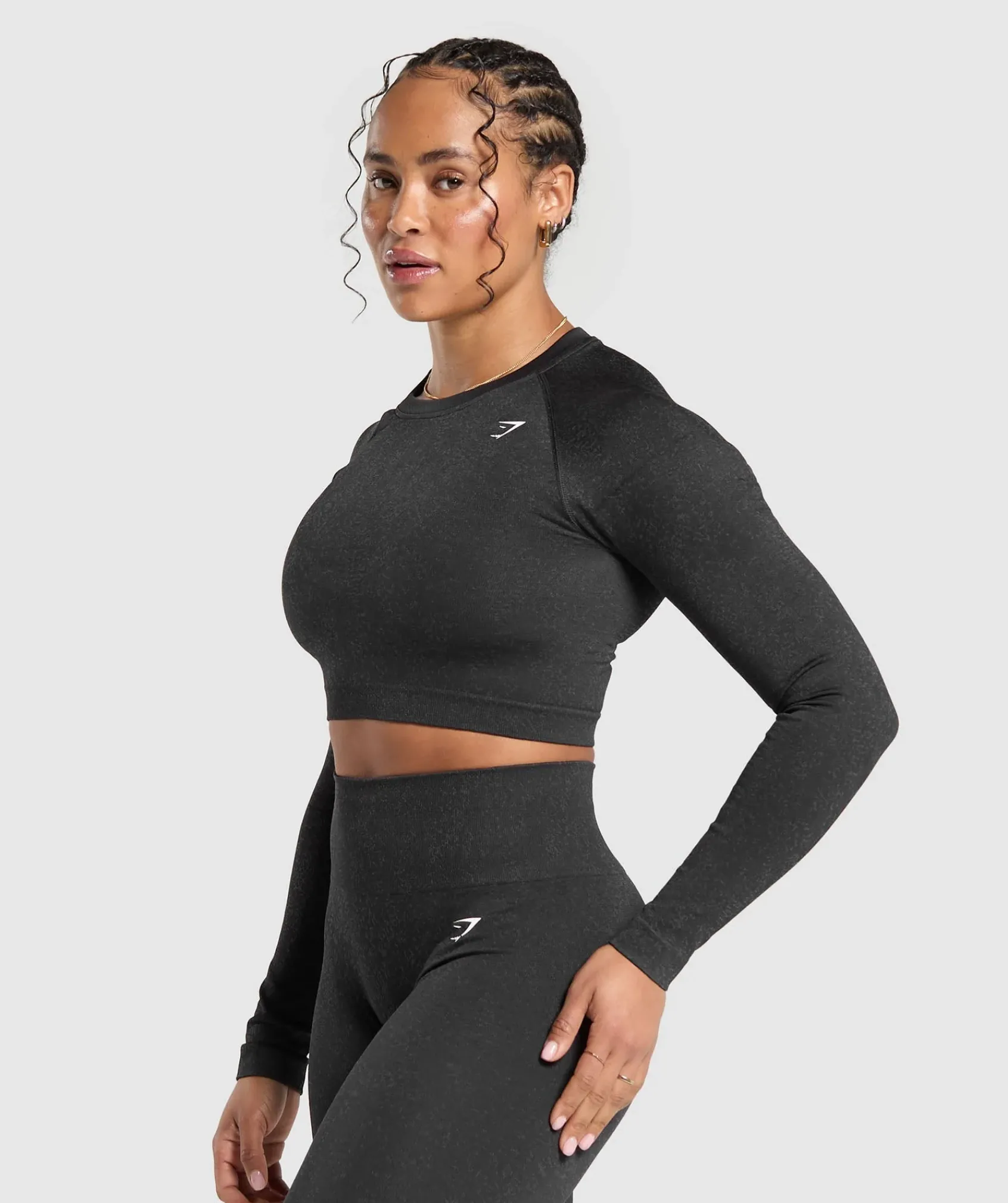 DAMES Gymshark Croptops|T-shirts*Adapt Fleck Seamless Long Sleeve Crop Top