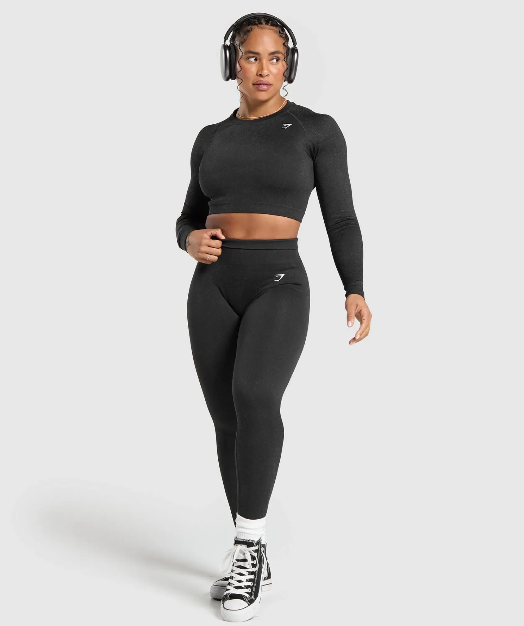 DAMES Gymshark Croptops|T-shirts*Adapt Fleck Seamless Long Sleeve Crop Top