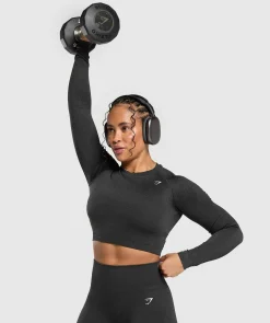 DAMES Gymshark Croptops|T-shirts*Adapt Fleck Seamless Long Sleeve Crop Top