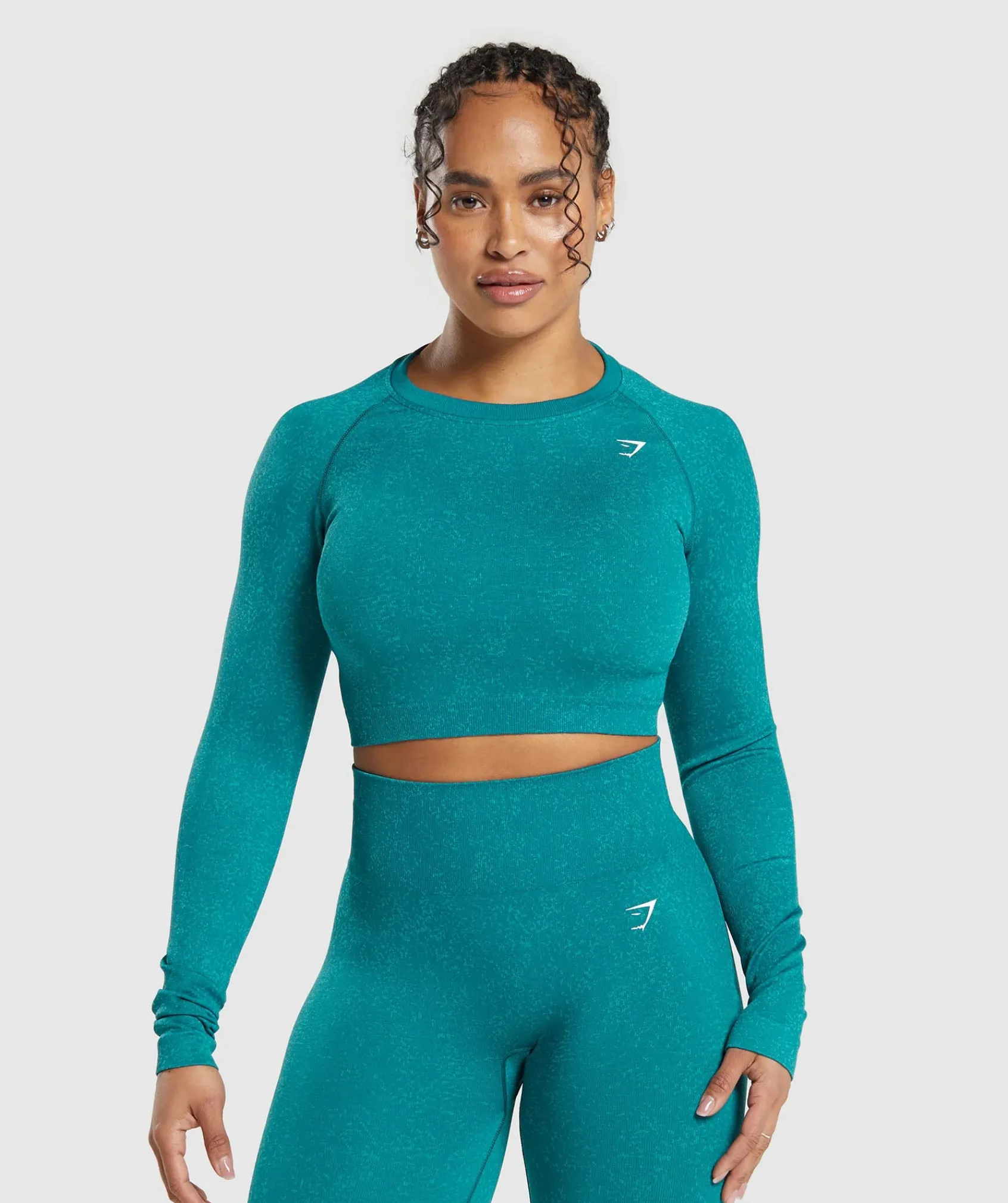 DAMES Gymshark Croptops|T-shirts*Adapt Fleck Seamless Long Sleeve Crop Top