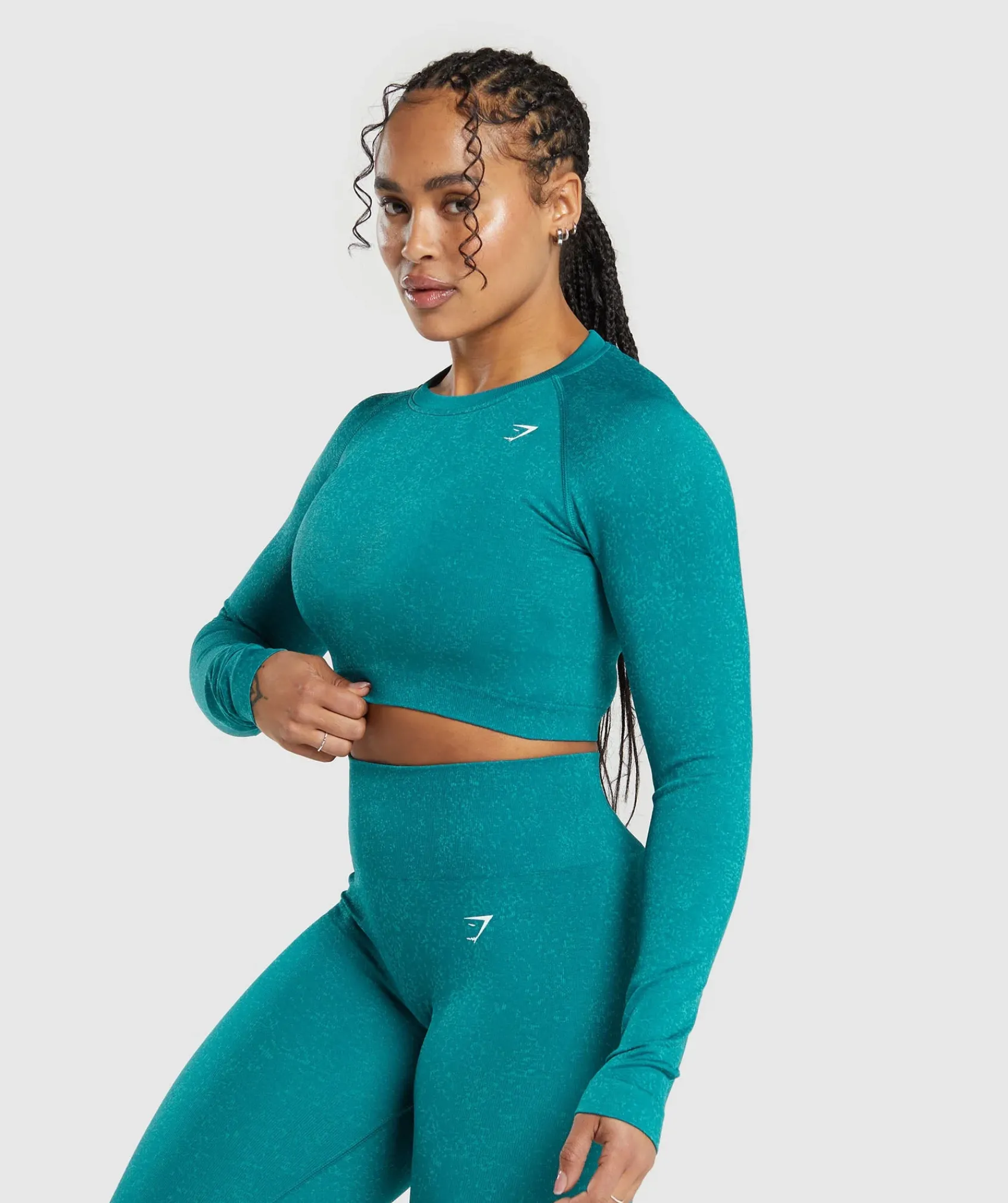 DAMES Gymshark Croptops|T-shirts*Adapt Fleck Seamless Long Sleeve Crop Top