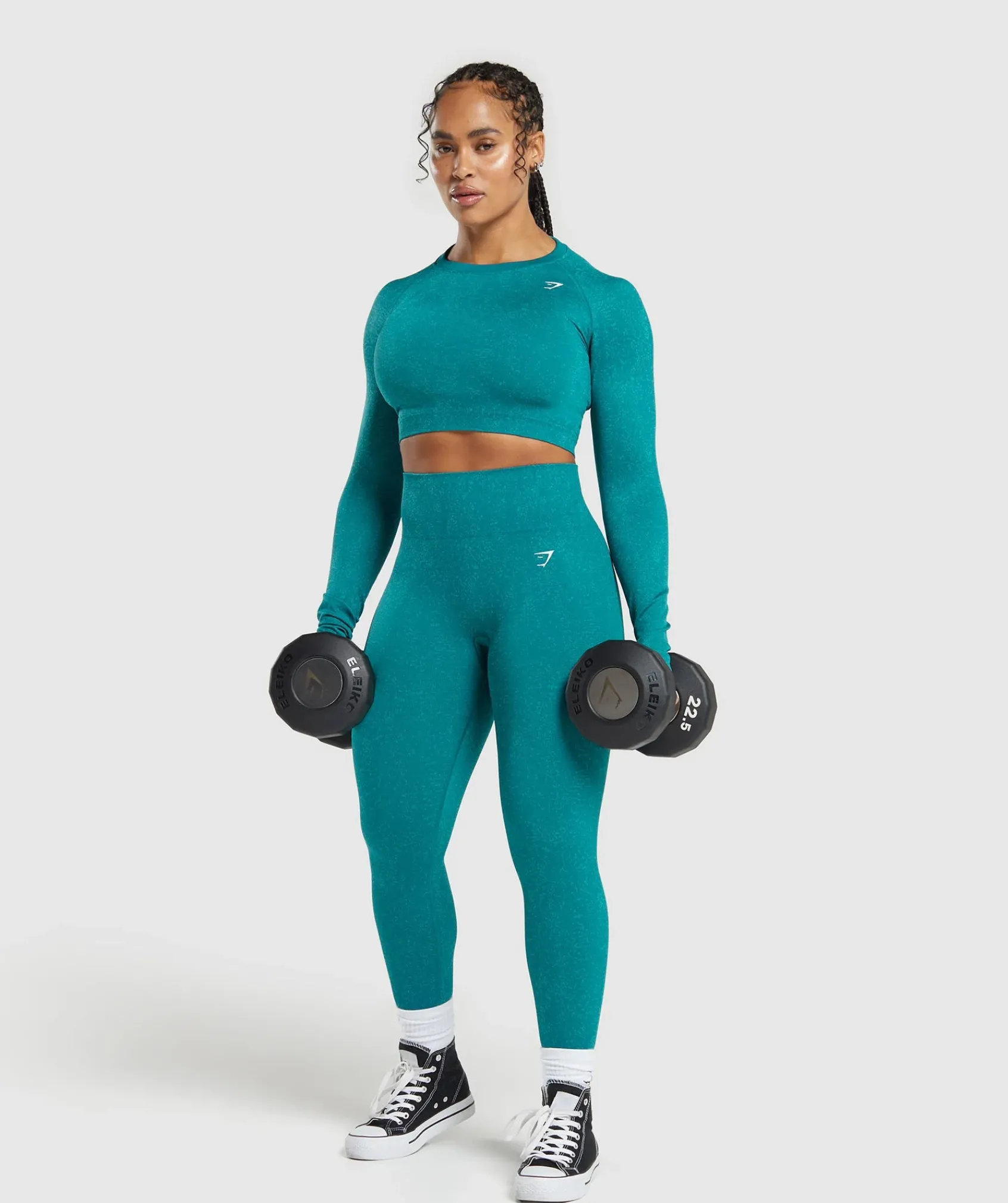 DAMES Gymshark Croptops|T-shirts*Adapt Fleck Seamless Long Sleeve Crop Top