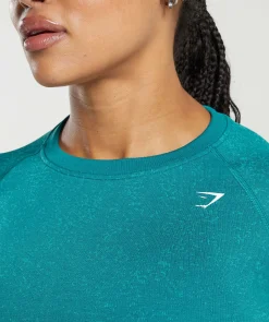DAMES Gymshark Croptops|T-shirts*Adapt Fleck Seamless Long Sleeve Crop Top