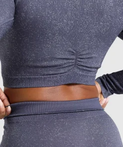 DAMES Gymshark T-shirts*Adapt Fleck Seamless Long Sleeve Crop Top