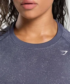 DAMES Gymshark T-shirts*Adapt Fleck Seamless Long Sleeve Crop Top