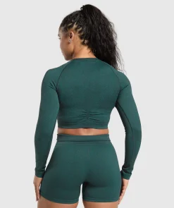 DAMES Gymshark Croptops|T-shirts*Adapt Fleck Seamless Long Sleeve Crop Top