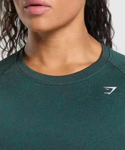 DAMES Gymshark Croptops|T-shirts*Adapt Fleck Seamless Long Sleeve Crop Top