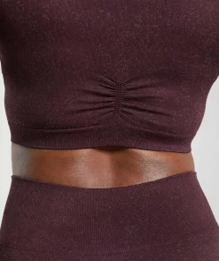DAMES Gymshark Croptops|T-shirts*Adapt Fleck Seamless Long Sleeve Crop Top