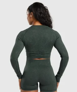 DAMES Gymshark Croptops|T-shirts*Adapt Fleck Seamless Long Sleeve Crop Top