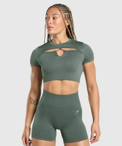 DAMES Gymshark Croptops|T-shirts*Adapt Monogram Seamless Ruched Crop Top