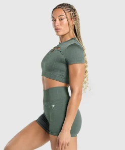 DAMES Gymshark Croptops|T-shirts*Adapt Monogram Seamless Ruched Crop Top