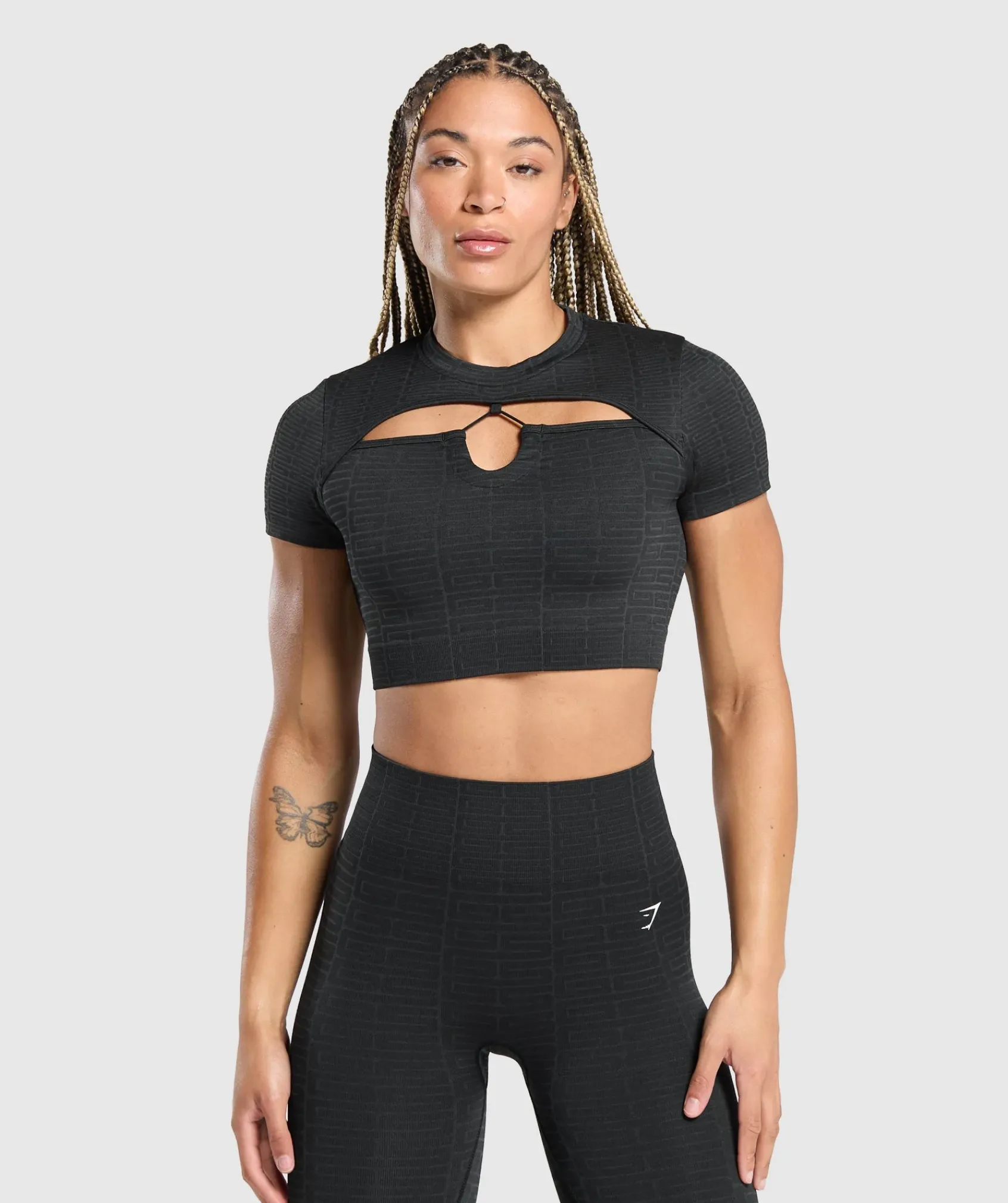 DAMES Gymshark Croptops|T-shirts*Adapt Monogram Seamless Ruched Crop Top