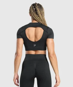 DAMES Gymshark Croptops|T-shirts*Adapt Monogram Seamless Ruched Crop Top