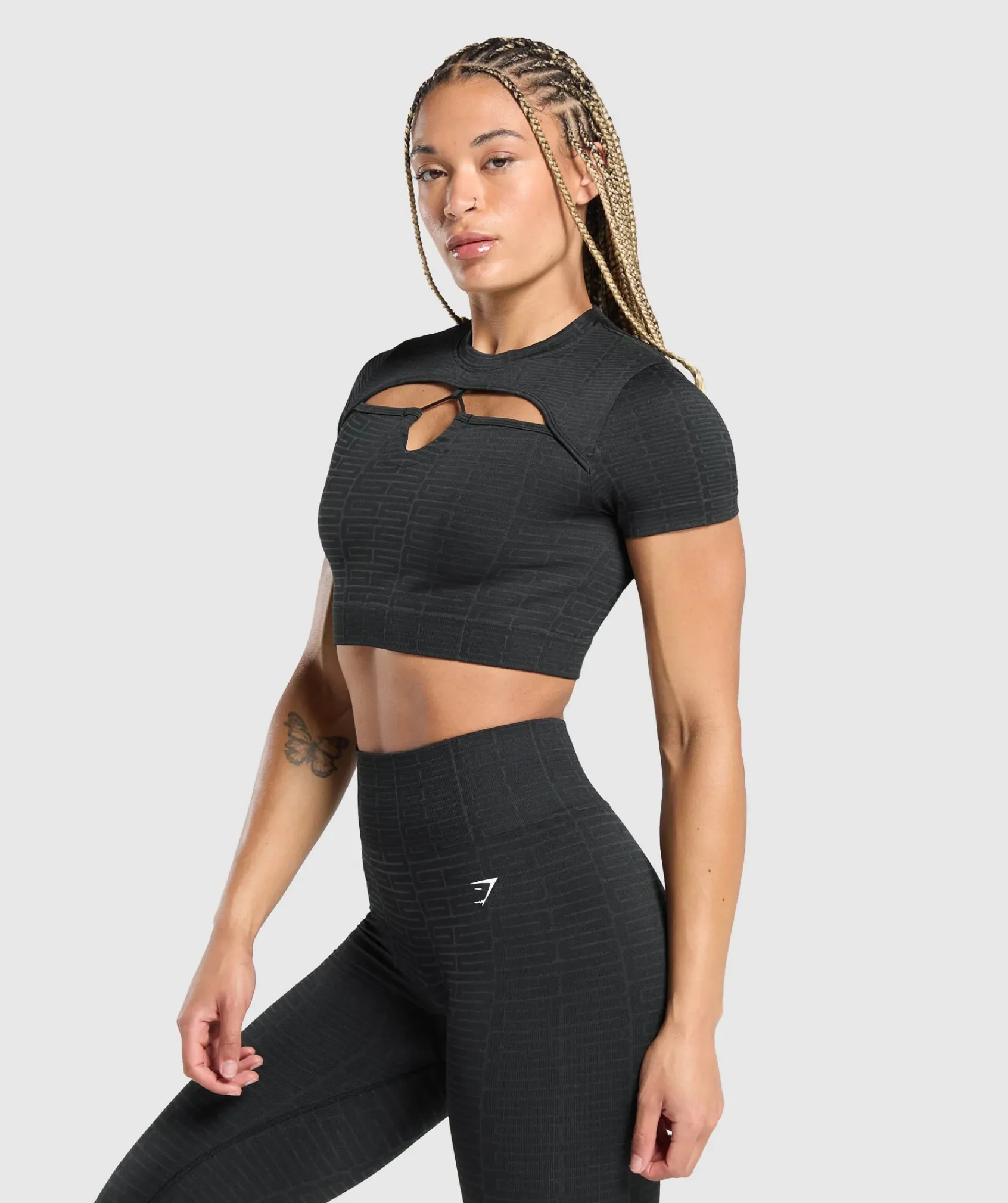 DAMES Gymshark Croptops|T-shirts*Adapt Monogram Seamless Ruched Crop Top