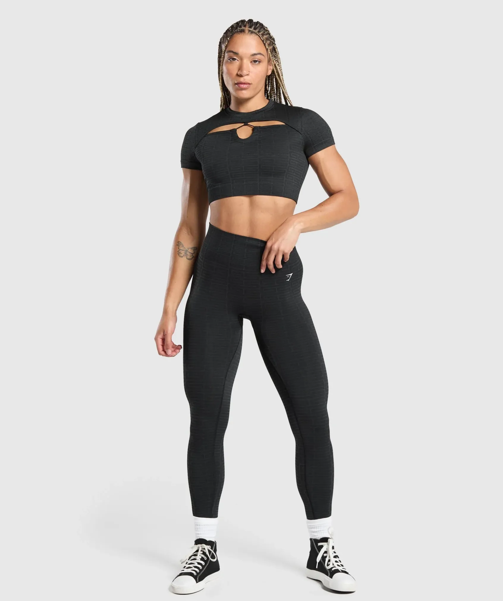 DAMES Gymshark Croptops|T-shirts*Adapt Monogram Seamless Ruched Crop Top