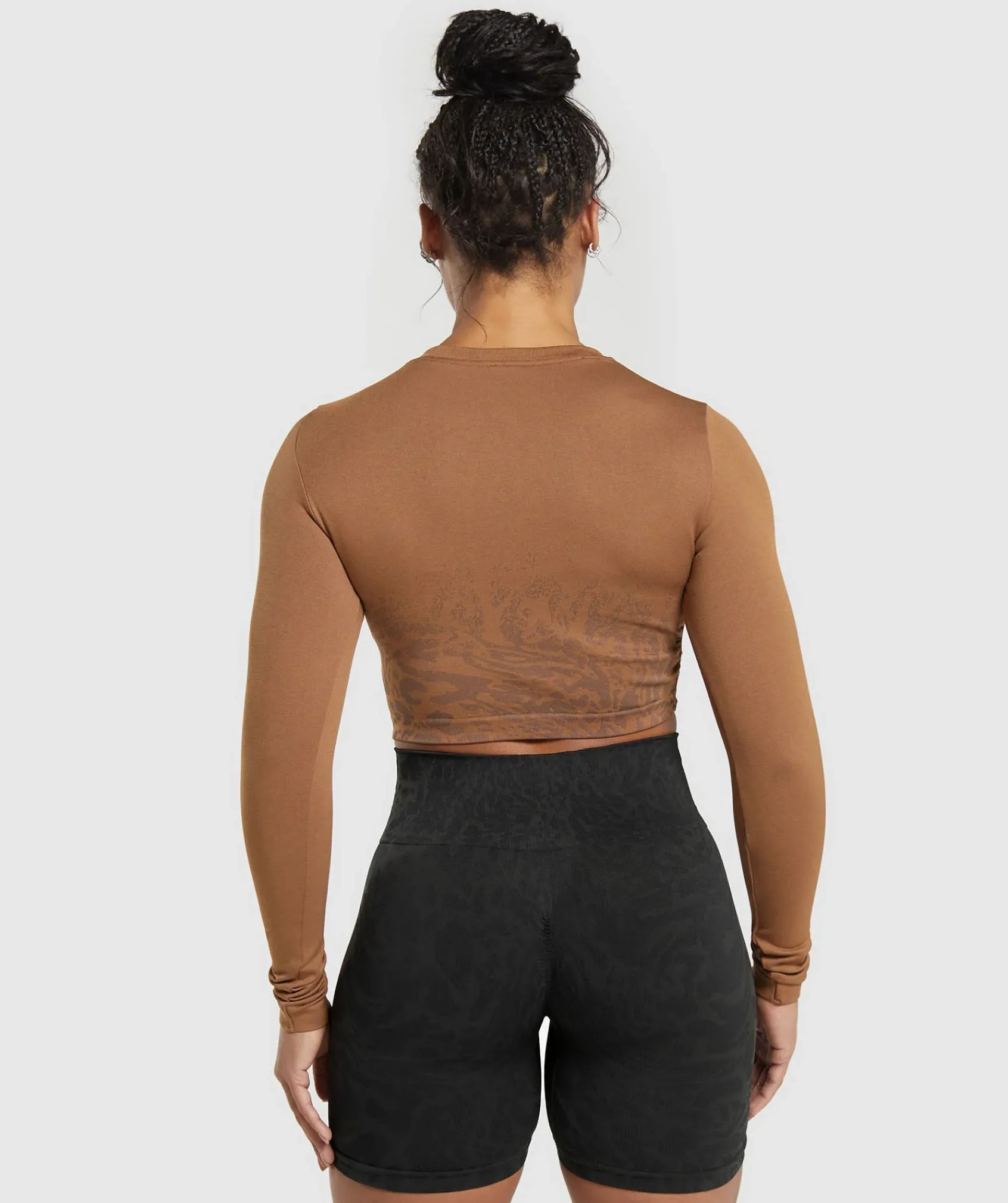 DAMES Gymshark Croptops|T-shirts*Adapt Pattern Seamless Faded Long Sleeve Top