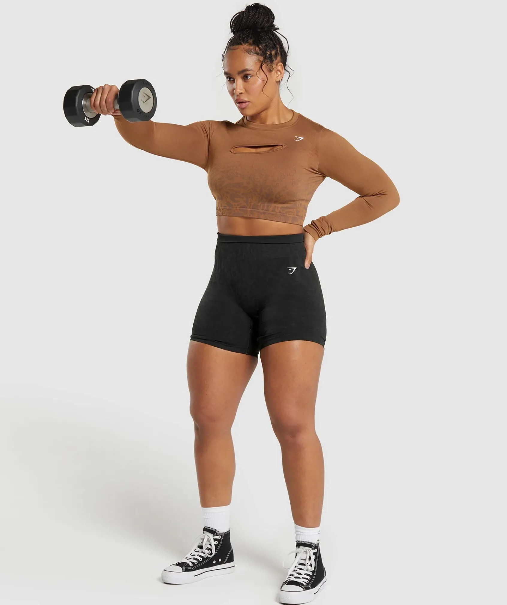 DAMES Gymshark Croptops|T-shirts*Adapt Pattern Seamless Faded Long Sleeve Top