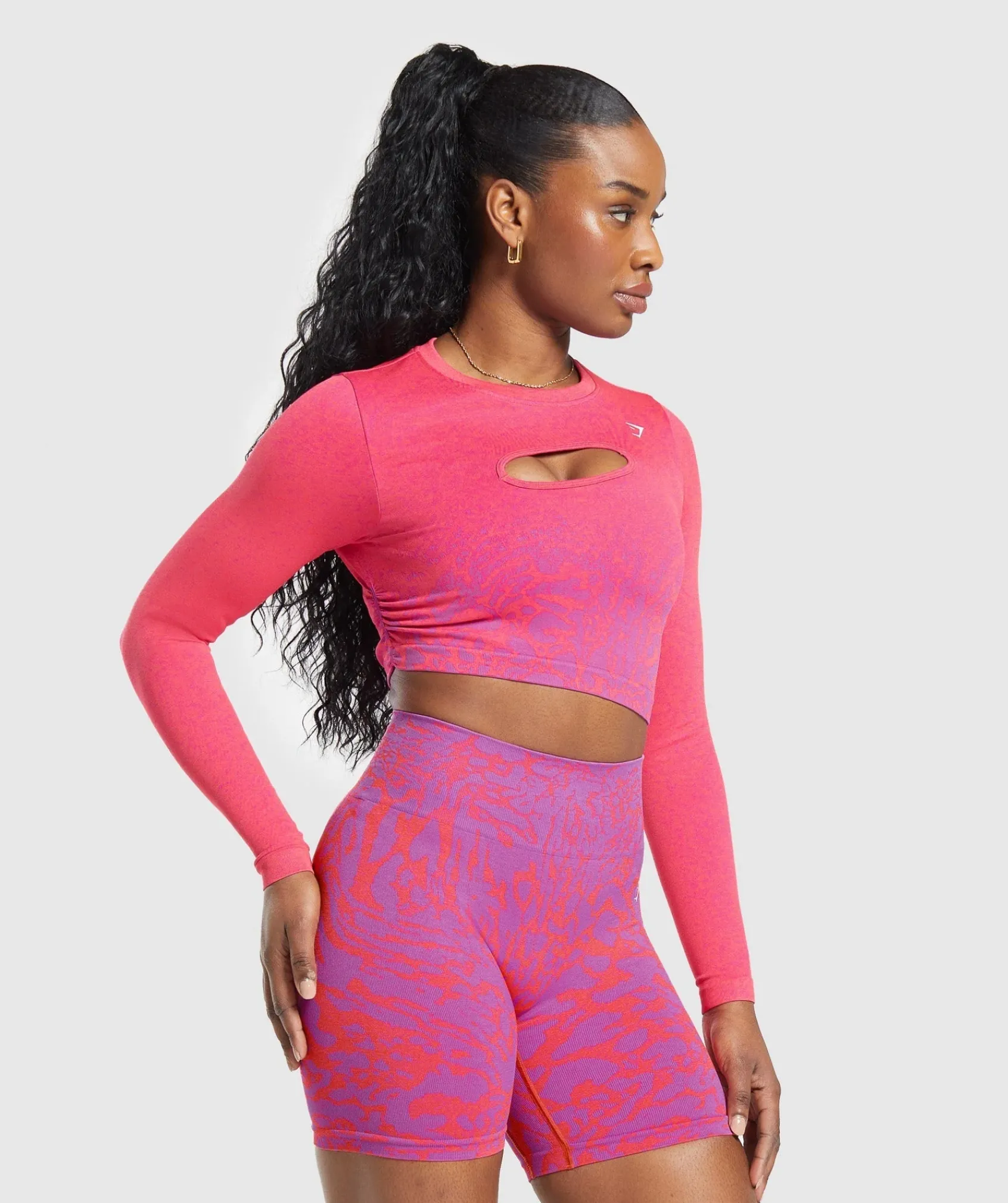 DAMES Gymshark Croptops|T-shirts*Adapt Safari Seamless Faded Long Sleeve Top