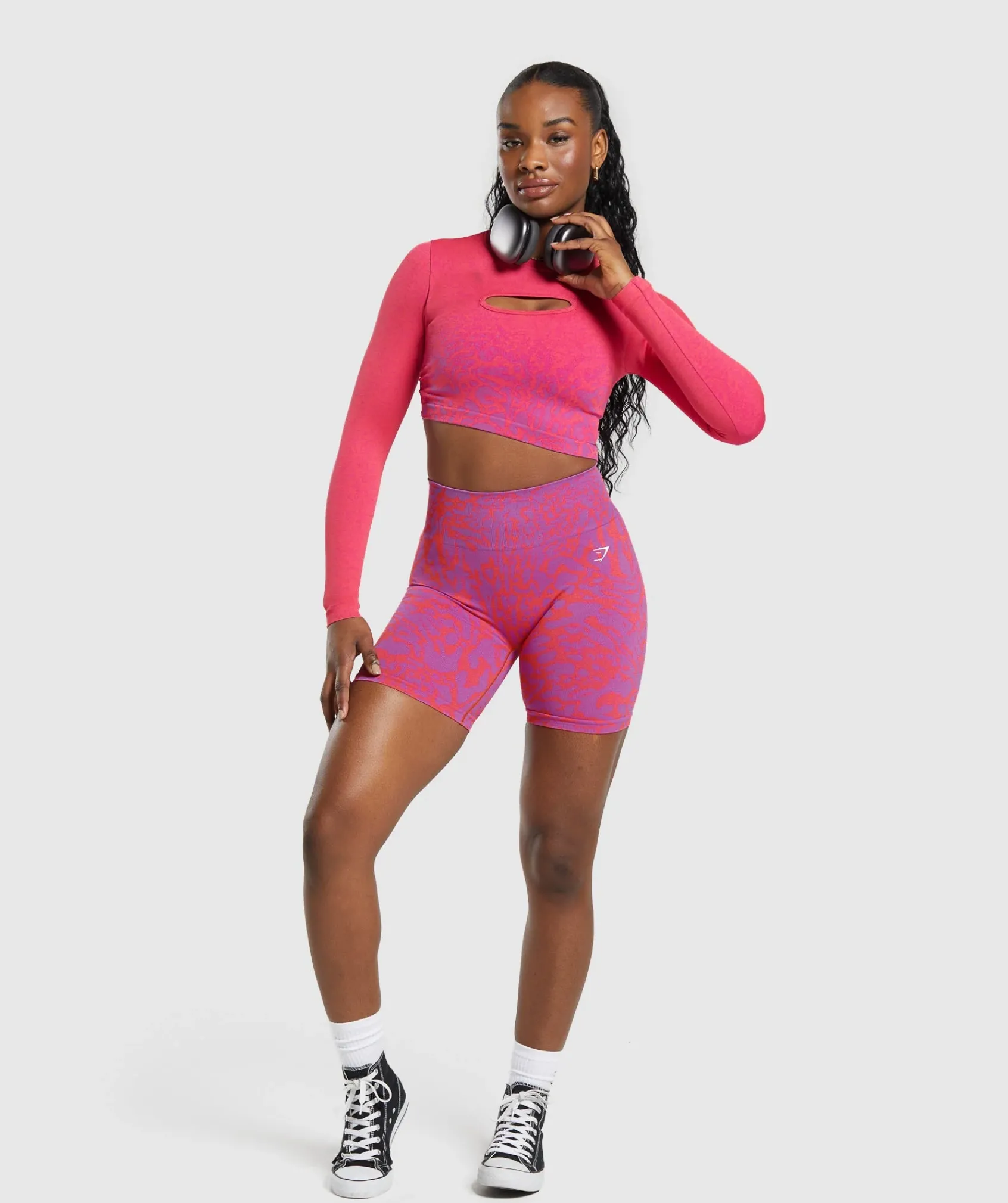DAMES Gymshark Croptops|T-shirts*Adapt Safari Seamless Faded Long Sleeve Top