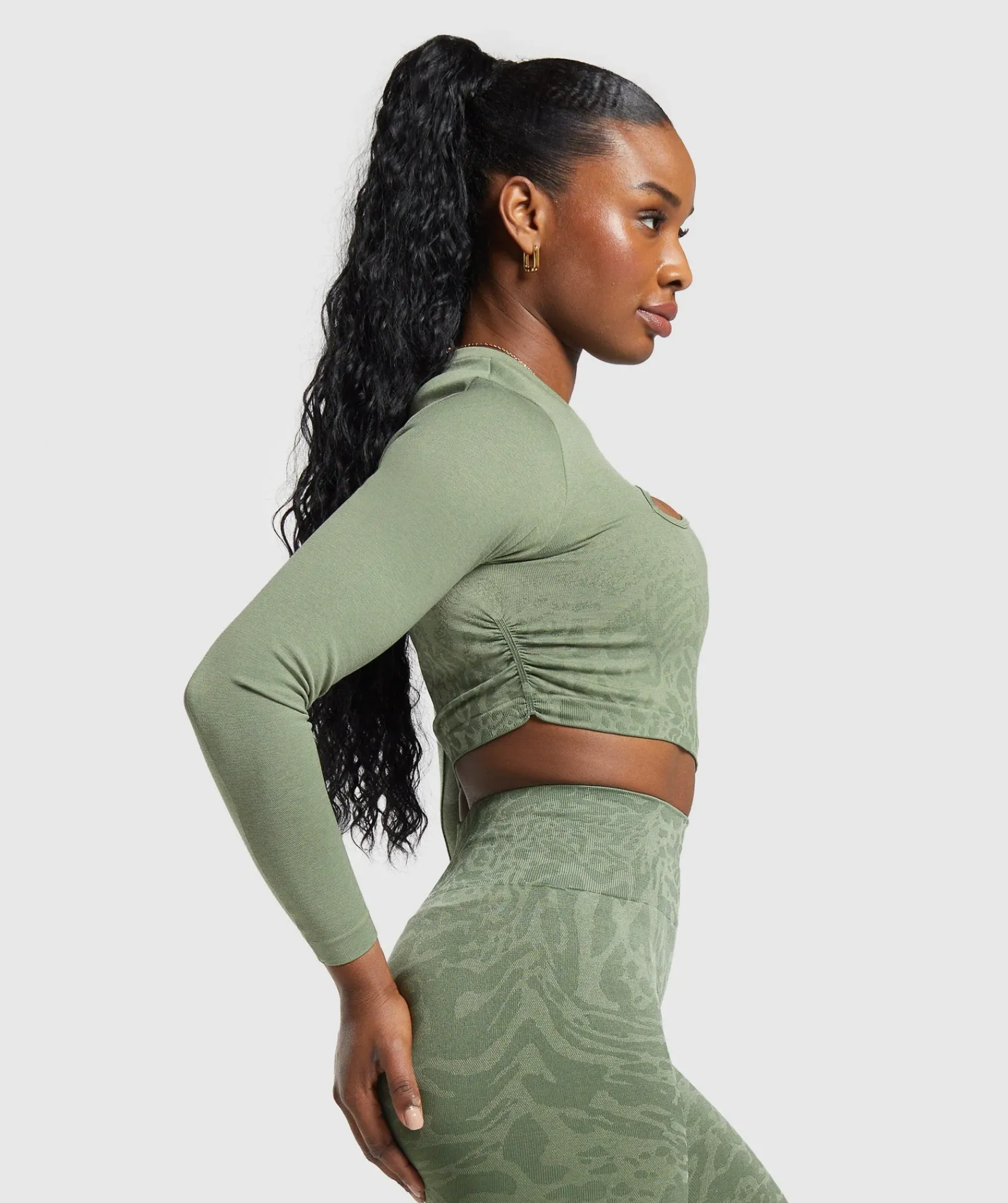 DAMES Gymshark Croptops|T-shirts*Adapt Safari Seamless Faded Long Sleeve Top