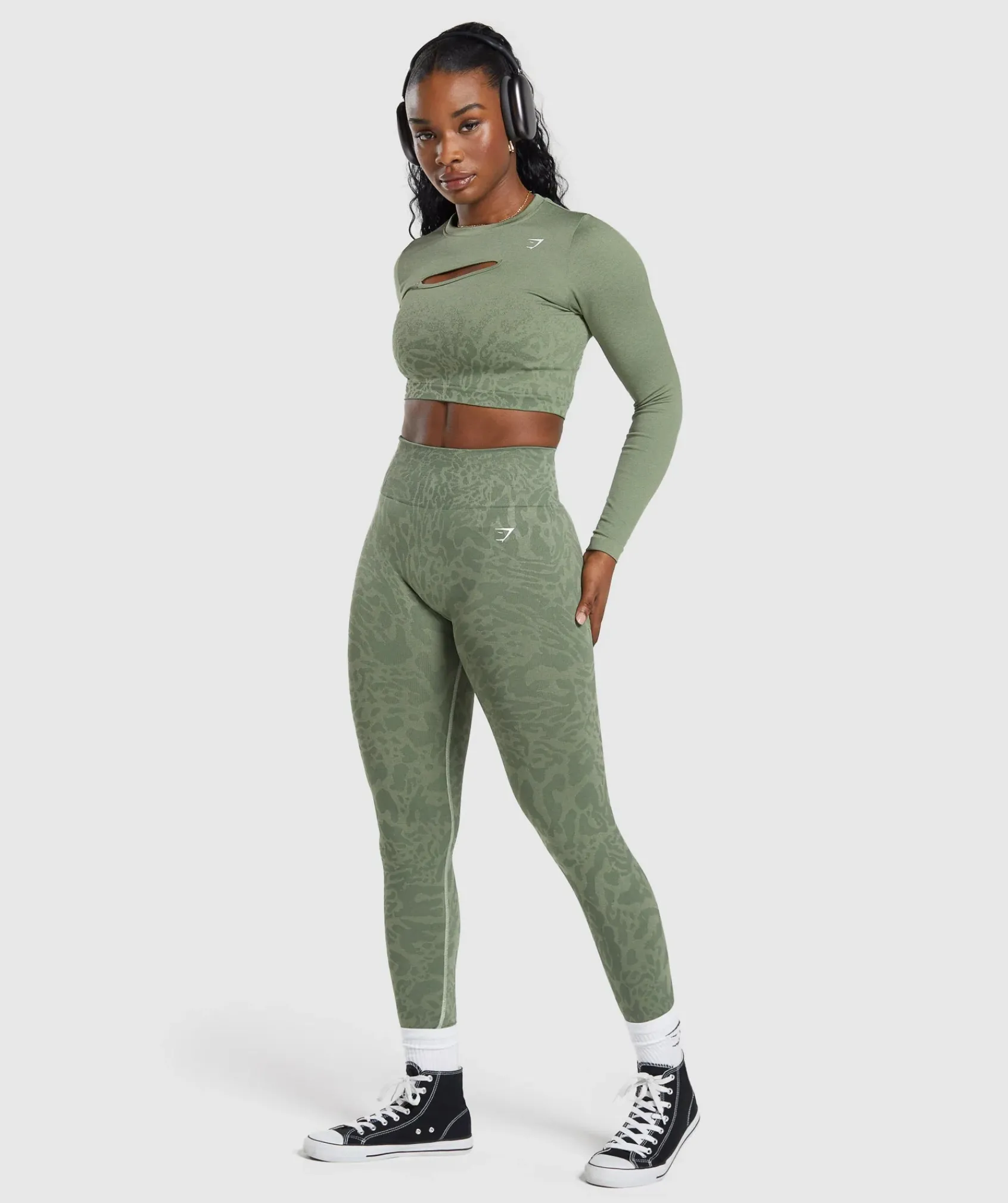 DAMES Gymshark Croptops|T-shirts*Adapt Safari Seamless Faded Long Sleeve Top