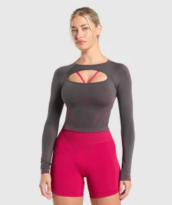 DAMES Gymshark T-shirts*Apex Contrast Long Sleeve Top