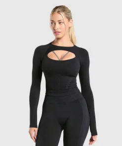 DAMES Gymshark T-shirts*Apex Contrast Long Sleeve Top