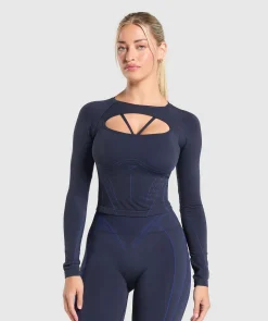 DAMES Gymshark T-shirts*Apex Contrast Long Sleeve Top