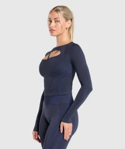 DAMES Gymshark T-shirts*Apex Contrast Long Sleeve Top