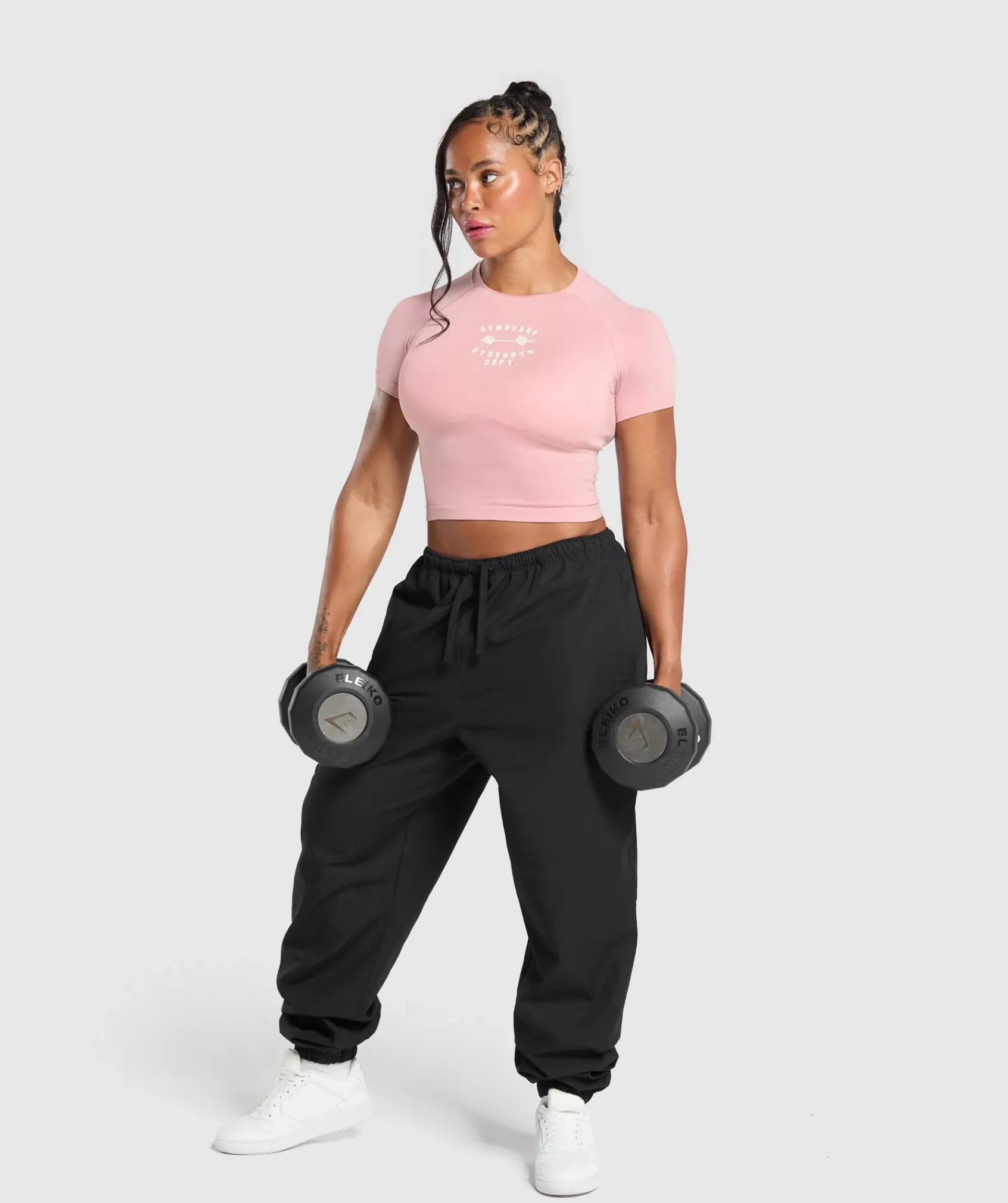 DAMES Gymshark Croptops|T-shirts*Barbell Hearts Seamless Baby Tee
