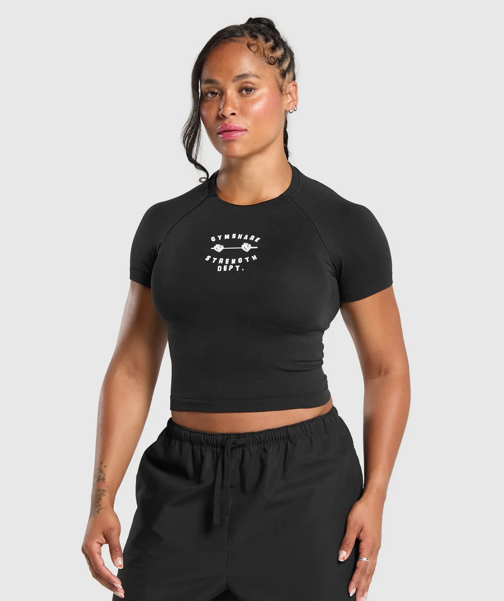DAMES Gymshark Croptops|T-shirts*Barbell Hearts Seamless Baby Tee