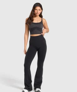 DAMES Gymshark Zwarte Leggings|Hoog Getailleerd*Blur Seamless Flared Leggings