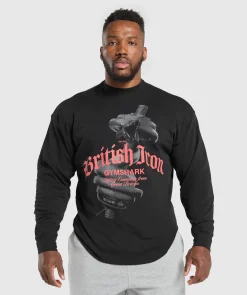Heren Gymshark T-shirts*British Iron Long Sleeve T-Shirt