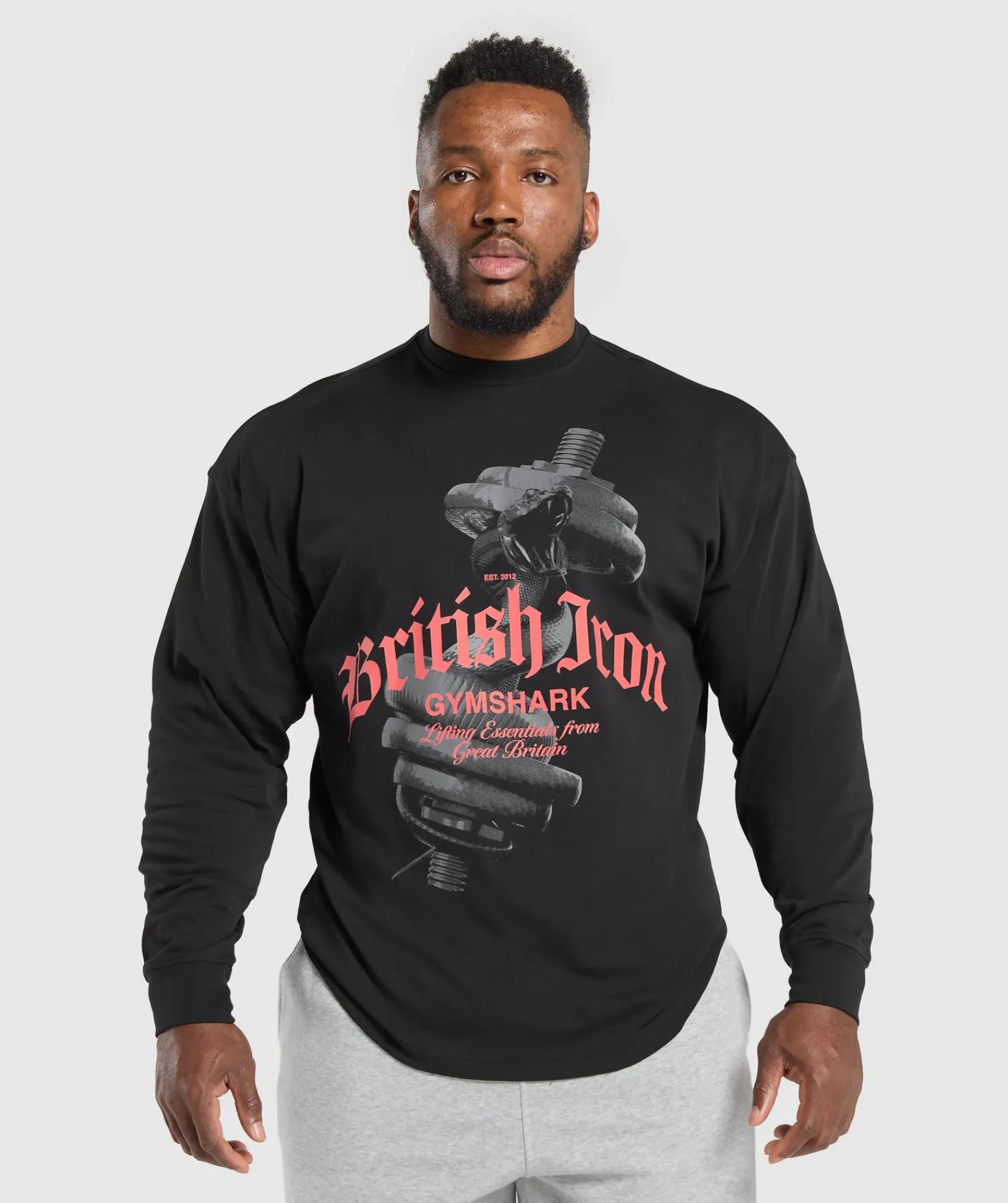 Heren Gymshark T-shirts*British Iron Long Sleeve T-Shirt